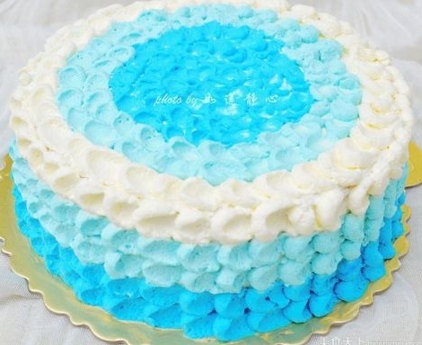 藍色海洋心蛋糕