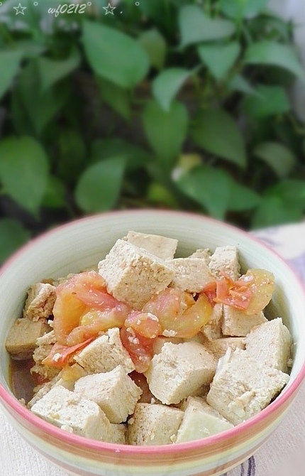 家常菜西紅柿燉凍豆腐
