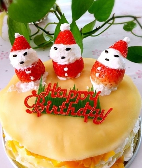 榴芒千層蛋糕兒子的生日蛋糕