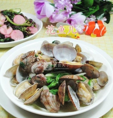 小白菜炒花蛤