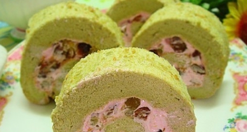 綠茶蜜豆蛋糕卷