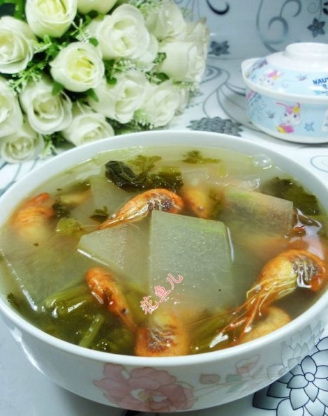 鹹菜河蝦冬瓜湯