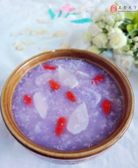 紫山藥百合糯米粥