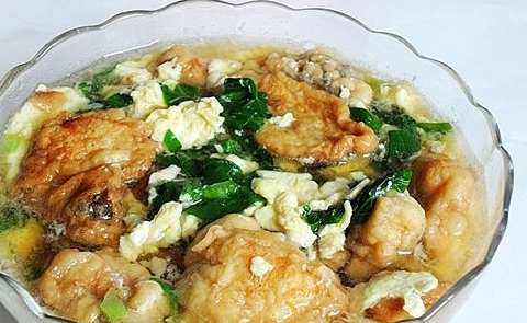 小油菜酥魚湯