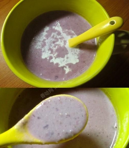 紫薯小米奶粥