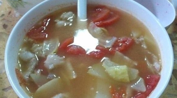 西紅柿付瓜肉片湯