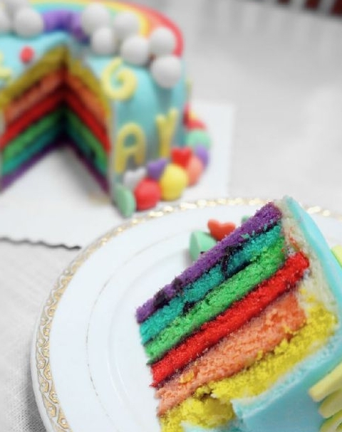 彩虹翻糖蛋糕