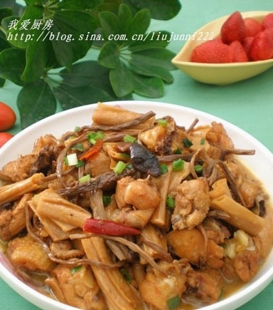 茶樹菇腐竹燉雞肉