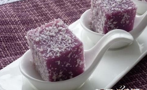 粘米粉版紫薯涼糕