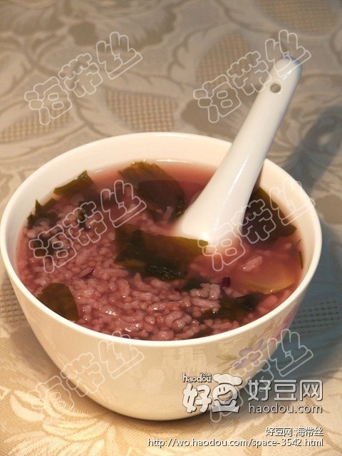 裙帶紫米粥