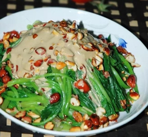 麻醬菠菜的做法，家庭美食料理做法