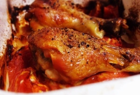 香蒜蕃茄烤雞腿的做法，烤箱料理食譜
