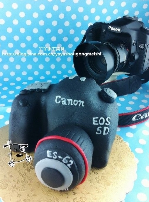 再做佳能5D相機翻糖蛋糕