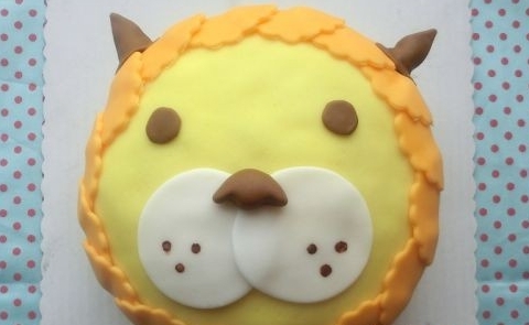 小獅子翻糖蛋糕彩虹蛋糕體