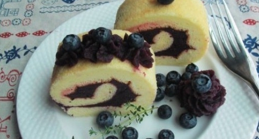 藍莓紫薯檸香蛋糕卷