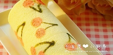 櫻桃彩繪蛋糕卷