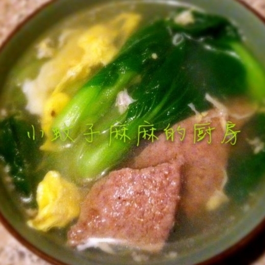 青菜豬肝營養蛋湯
