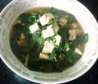小白菜燉凍豆腐
