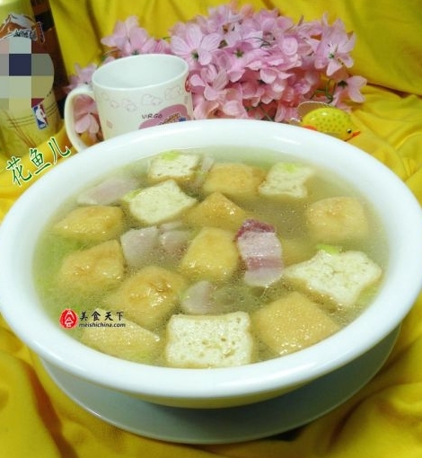 鹹肉油豆腐毛豆湯