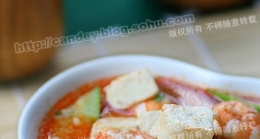 豆腐蝦紅湯