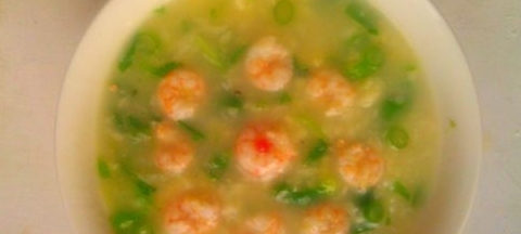 蝦仁小白菜疙瘩湯