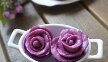 紫薯玫瑰花饅頭