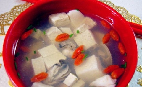 海蠣青蛤豆腐湯