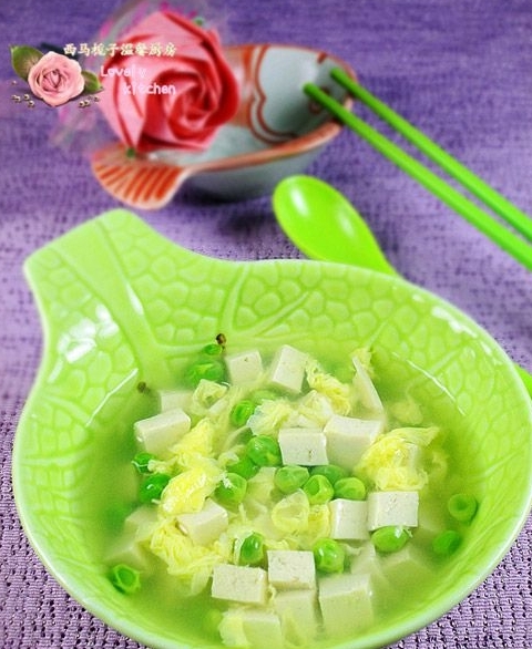 豌豆豆腐蛋花湯