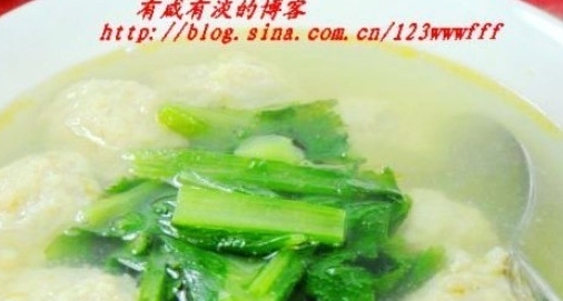 小白菜蝦茸豬肉丸子湯