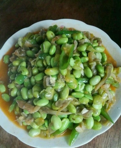榨菜炒毛豆