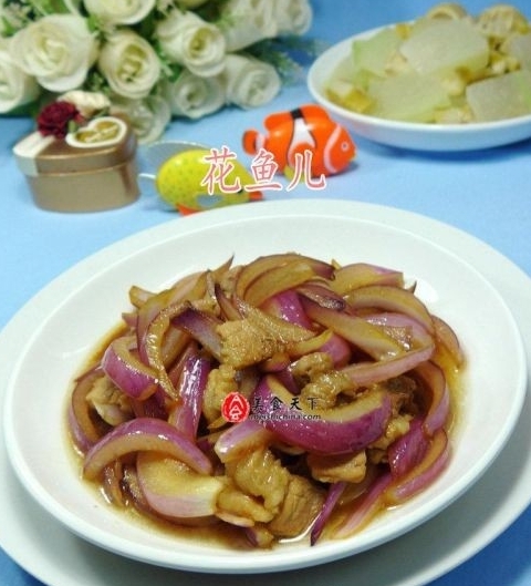 豬肉炒紫洋蔥