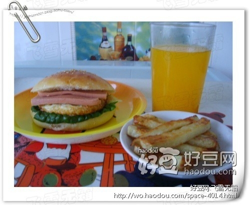 家中的麥當勞－－漢堡，薯條，果汁