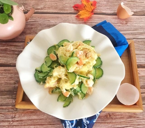 黃瓜蝦仁炒雞蛋的做法，減肥美食的做法