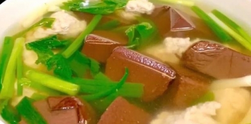 肉丸血豆腐青菜湯的做法