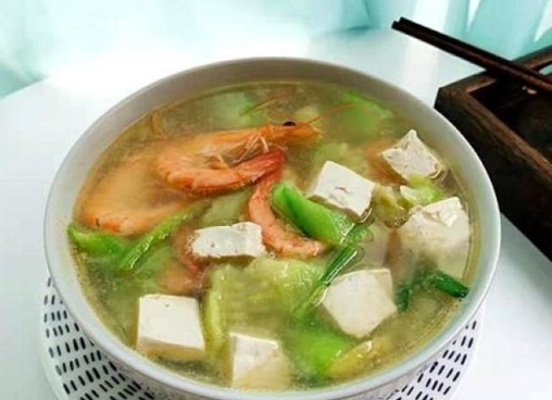 鮮蝦絲瓜豆腐湯的做法