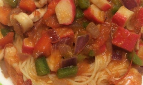 番茄海鮮義大利麵的做法，義大利麵食譜